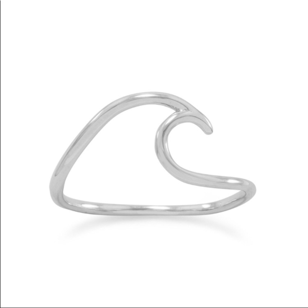 Wave Ring - Rhodium Plated Sterling Silver